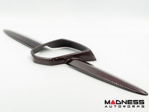 FIAT 500 ABARTH Front Emblem Cover - Carbon Fiber - Dark Red Candy